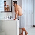 thumbnail image 4 of Kingrest Bath Towel Sets of 6 Pieces, 2 Bath Towels 2 Hand Towels 2 Washcloths, 100% Cotton Highly Absorbent Towels for Bathroom, Gym, Hotel - Light Gray, 4 of 9