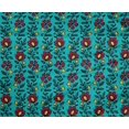 thumbnail image 4 of oneOone Polyester Lycra Fabric Leaves & Floral Block Printed Fabric 1 Yard 56 Inch Wide, 4 of 4