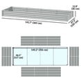 thumbnail image 3 of Outsunny 12x4x1ft Galvanized Raised Garden Bed, Open Bottom, Silver, 3 of 10