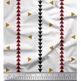thumbnail image 1 of Soimoi Gold Georgette Viscose Fabric Geometric Triangle & Jamdani Decor Fabric Printed Yard 42 Inch Wide, 1 of 2