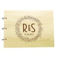 thumbnail image 1 of Wood Engraved Photo Album Anniversary Scrapbook Personalized Rustic Wedding Guest Book, 1 of 6