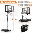 thumbnail image 2 of Costway Système de Support de Panier de Basketball Portable et Ajustable de 44 Pouces avec Sac Sécurisé pour l'Extérieur, 2 of 10