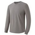 thumbnail image 2 of AherBiu Plus Size Men's Long Sleeve Shirts Crewneck Quick Drying Lightweight Athletic Tees Running Workout Active Pullover Tops, 2 of 9