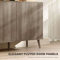 thumbnail image 4 of HOMCOM Sideboard, Fluted Buffet Cabinet with Adjustable Shelves, Light Grey, 4 of 10