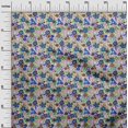 thumbnail image 3 of oneOone Rayon Blue Fabric Asian Floral Sewing Craft Projects Fabric Prints By Yard 56 Inch Wide, 3 of 4