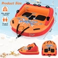 thumbnail image 3 of Gymax 2 Person Inflatable Towable Tubes for Boating Water Tubes for Boats to Pull, 3 of 10
