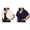 thumbnail image 1 of (Lot de 2) Kcodviy Chandails Légers Courts Unis pour Femmes à devant Ouvert Manches Boléro Court à devant Ouvert Cardigan Ouvert 1X Cardigan en Mousseline à devant, 1 of 5