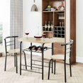 thumbnail image 3 of Costway 3 PCS Dining Set Table and 2 Chairs Home Kitchen Breakfast Bistro Pub Furniture, 3 of 10