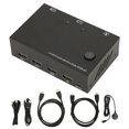 thumbnail image 1 of 2 Ports KVM Switch Double Moniteur, 4W Plug And Play Souris Moniteur HD Multimédia Interface Switch pour PC, 1 of 8