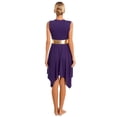 thumbnail image 2 of Aislor Robe de Danse pour Femmes, Bloc de Couleur, Ajustement Ample, Robe d'Église, Violet G, 2 of 7