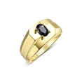thumbnail image 4 of RYLOS Men's Rings 14K Yellow Gold Ring Classic Solitaire 7X5MM Oval Shape Gemstone Designer Band Onyx October Birthstone Rings For Men Size 12, 4 of 5