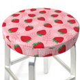 thumbnail image 3 of Easygdp Strawberry Print Easy To Install Bar Stool Covers&Stool Covers Round&Elastic Stool Cover, Barstool Covers,Washable&Bottom With Elastic Edge-12 inch, 3 of 7