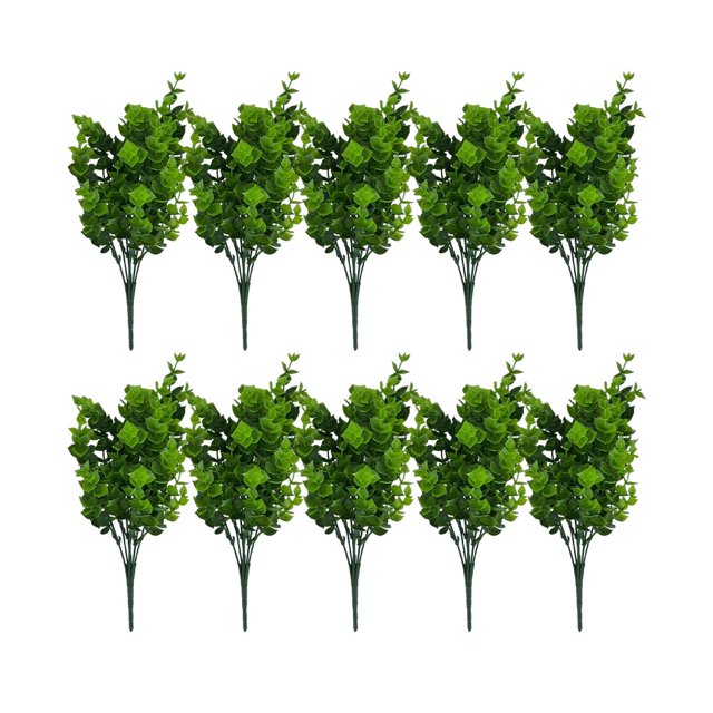 10 Pieces ABS Fake Plant Portable Replacement Vivid Simulation Balcony Restaurant Coffee House Artificial Leaves 35g