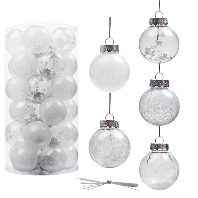 CEHVOM 30PCS Christmas Xmas Tree Ball Bauble Hanging Home Party Ornament Decor 6CM Clearance