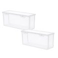 thumbnail image 1 of Oleegame 2PC Kids Snack Boxes For School Storage Box Transparent Tape Cover Buckle Multi Functional Household Storage Container Clear, 1 of 9