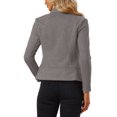 thumbnail image 3 of INSPIRE CHIC Cardigan Ouvert à Manches Longues en Faux Suède pour Femmes, Col Drapé, Gris, 3 of 6