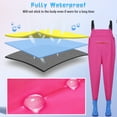thumbnail image 4 of Cuissardes Imperméables pour Enfants, Cuissardes de Pêche pour Jeunes avec Bottes pour, 4 of 8