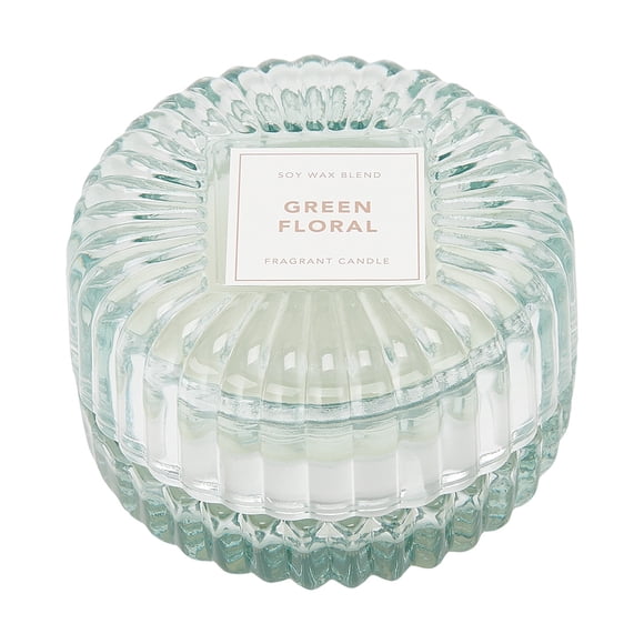 Anko Green Floral Candle