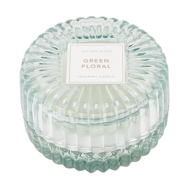 Anko Green Floral Candle