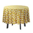 thumbnail image 1 of Vargottam Indoor/OutdoorRoundTablecloth 58 InchRoundTableau ImperméablePatioTableCoupes,Printemps/ÉtéPour Backyard CircularTable/Bbqs/Picnic -Jaune, 1 of 8