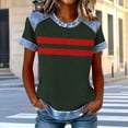 thumbnail image 1 of Jienlioq Hauts Courts pour Femmes avec Manches Mode Décontractée pour Femmes Col Rond Couleur Unie T-Shirt Blouse à Manches Courtes Haut Ample Vert Armée TG, 1 of 5