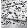 thumbnail image 3 of Soimoi Rayon Fabric Chair,Palm Tree & Yacht Beach Decor Fabric Printed Yard 42 Inch Wide, 3 of 3