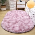 thumbnail image 1 of Hxlamzoo Fluffy Oval Area Rug, Soft Tie Dye Rug, Shaggy Colorful Rug, for Bedroom, Living Room, Teen Dorm, Baby Nursery, 11 Colors & 3 Sizes, 1 of 6