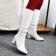 thumbnail image 4 of LSLJS Bottes à Talons Hauts Décontractées d'Hiver pour Femmes, Bout Rond Uni, Bottes Mi-Mollet pour Femmes, Bottes pour Femmes, 4 of 9