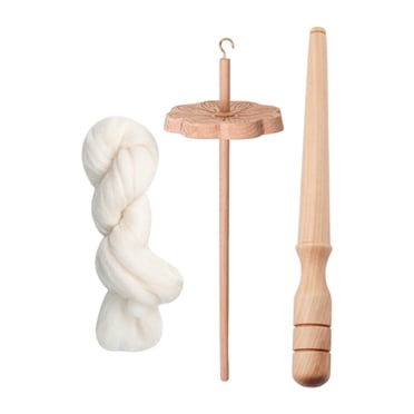 KLKCMS Drop Spindle Portable Sewing Projects for Beginners Wood for Knitted Felting with wool strips