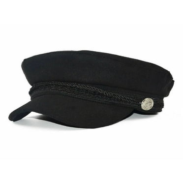 DEBGFS Men Women Winter Greek Fisherman Sailor Cap Fiddler Peaked Cap Sport,Black,One Size