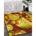 thumbnail image 3 of Ahgly Tapis Rond Lavable en Machine Intérieur Transitionnel Acajou Brun, 7 Pieds Rond, 3 of 7