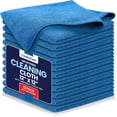 thumbnail image 1 of Microfiber Cleaning Cloth, 12 Pack, 12"x12", Reusable Washable Highly Absorbent Soft Quick Dry Towels for Home Window Mirror Car Spa, Blue, 1 of 9