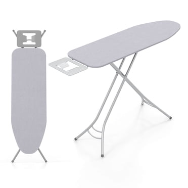 Costway Compact & Portable Ironing Board with Iron Rest Removable Cover Sturdy Metal Frame Gray