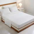 thumbnail image 4 of Sleepgram Viscose from Bamboo King Bed Sheets w/2 Pillowcases, White, 4 of 7