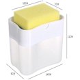 thumbnail image 3 of Distributeur de Détergent Liquide 2 en 1, Boîte à Savon Liquide à Pression avec Éponge Outil de Cuisine (Blanc), 3 of 7