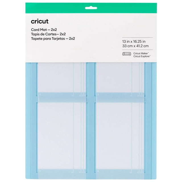 Cricut Tapis pour Cartes – 2x2 en Bleu Pâle, Tapis de Découpe pour Cricut Maker et machines Cricut Explore avec Quatre sections Format Carte Mesurant 13 par 16,25 Pouces (33 par 41,2 cm), Conçu pour une Personnalisation Efficace des Cartes et la Découpe dans les Projets d'Arts et d'Artisanat, Convient Aussi à l'Organisation de Petits Matériaux d'Artisanat en Papier.