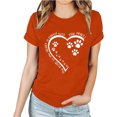 thumbnail image 2 of Meichang T-Shirts de la Saint-Valentin pour Femmes Hauts Mignons Imprimé Cœur Vacances Col Rond Hauts Décontractés Manches Courtes Cadeaux T-Shirts Blouses Liquidation de Printemps, 2 of 3