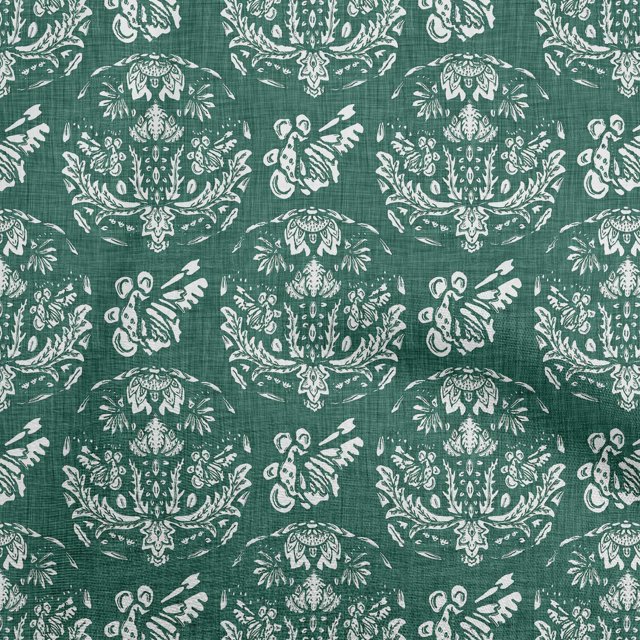 oneOone Polyester Spandex Green Fabric Block Craft Projects Decor Fabric Printed By The Yard 56 Inch Wide-VE