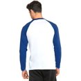 thumbnail image 2 of SLM T-Shirt Raglan de Baseball en Coton à Manches Longues pour Homme - Blanc/royal - 3TG, 2 of 4