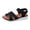 Black, variant on Women's Wedge Sandals Open Toe Breathable Woven Soft Sole Non Slip Walking Slides Shoes with Hook and Loop White Size 7
