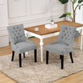 thumbnail image 2 of Costaelm Bellmount Fabric Wingback Tufted Dining Chair 2 Pc Set in Gray, 2 of 11