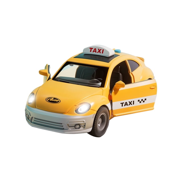 Yellow Rechargeable Toy Taxi With Interactive Features For Kids Age 0 To 12