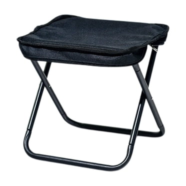Foldable Camping Stool 10.62x9.45in | 220lb Capacity Aluminum Alloy & Oxford Fabric | Portable Fishing/Picnic Stool with Storage Pocket (Black/Red/Khaki 1.1lb)
