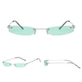 thumbnail image 3 of Small Lens Sunglasses UV400 Designer Glasses for Unisex Driving Outdoors , Green, as described, 3 of 8