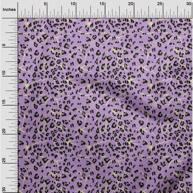 oneOone Georgette Viscose Fabric Leopard Animal Skin Printed Craft Fabric BTY 42 Inch Wide