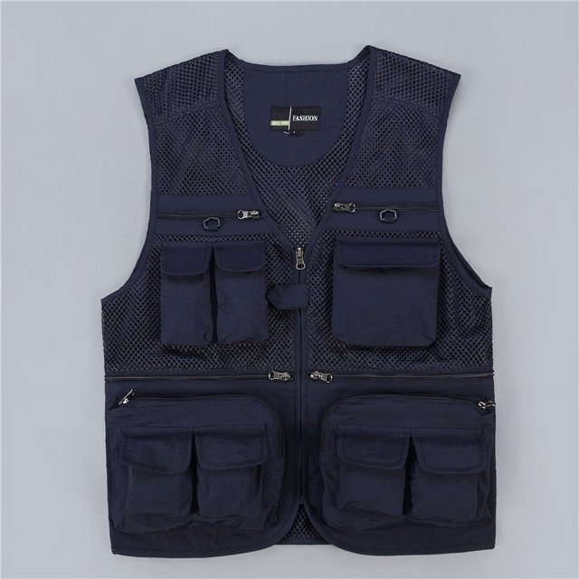 Mens Summer Outdoor Work Safari Fishing Travel Photo Vest with Pockets