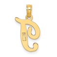 thumbnail image 4 of Diamond2Deal 14K Yellow Gold Script Letter T Initial Pendant for Women (L- 0.69inch, W- 0.38inch), 4 of 6