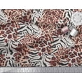 thumbnail image 3 of Soimoi Brown Modal Satin Fabric Leopard & Wild Animal Skin Print Sewing Fabric BTY 42 Inch Wide, 3 of 3