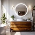 thumbnail image 2 of LUVODI LED Bathroom Mirror Round: 600mm Illuminated Dimmable Backlit Lighted Wall Circle Vanity Mirror with Demister Pad + Smart Touch Button Makeup Shaving Mirror, 2 of 13