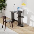 thumbnail image 2 of Pemberly Row Wood Compact Computer Desk with Shelves in Espresso/Black, 2 of 4